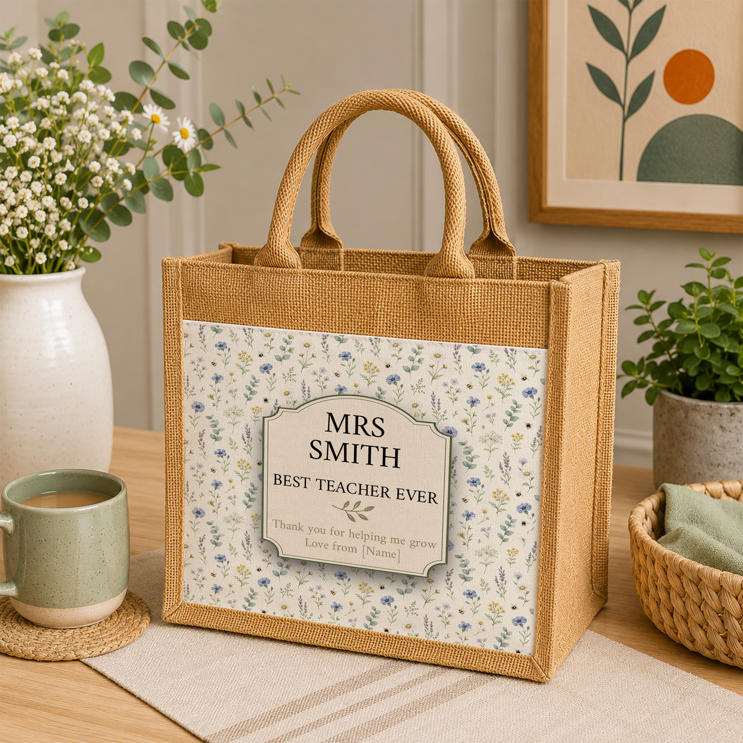 Teacher’s Garden | Personalised Teacher Jute Bag