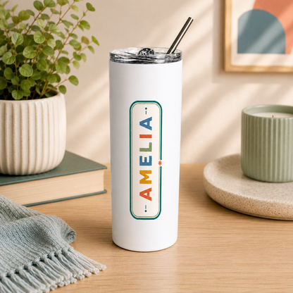 Personalised Retro Name  Tumbler