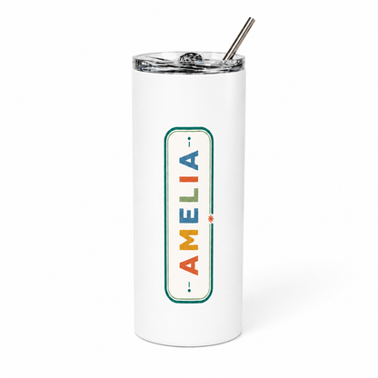 Personalised Retro Name  Tumbler