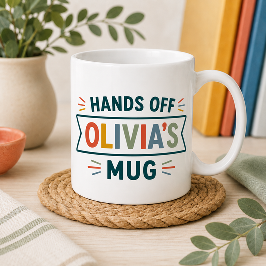 Hands Off Personalised Mug