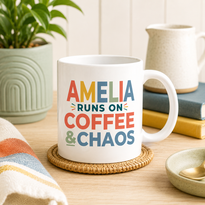 Personalised Coffee & Chaos Mug