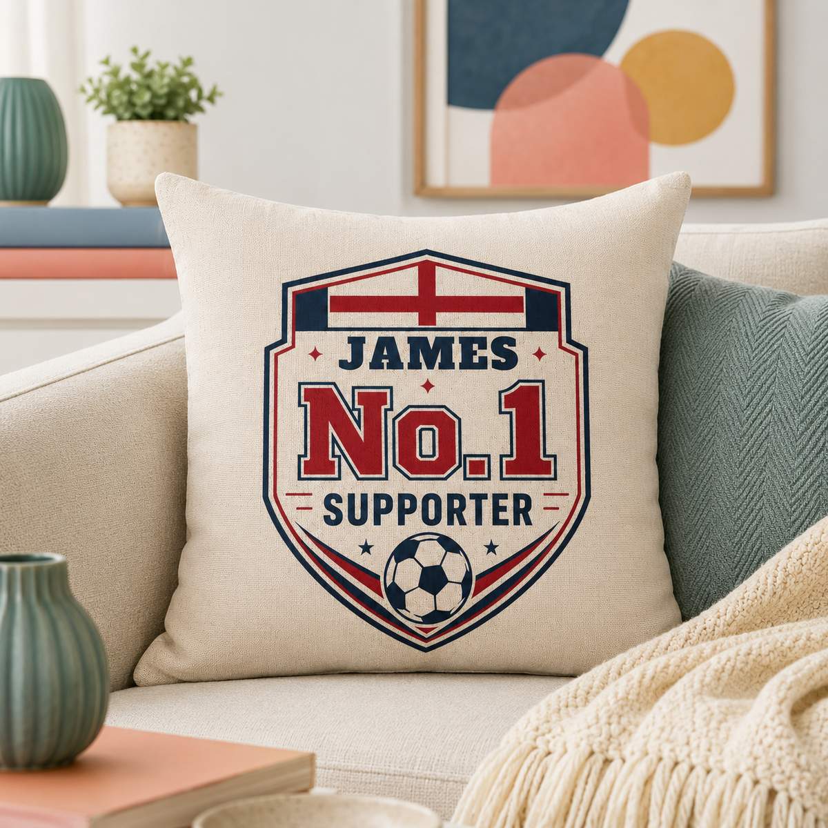 No.1 England Supporter Personalised Cushion