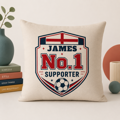 No.1 England Supporter Personalised Cushion