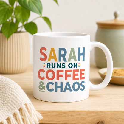 Personalised Coffee & Chaos Mug