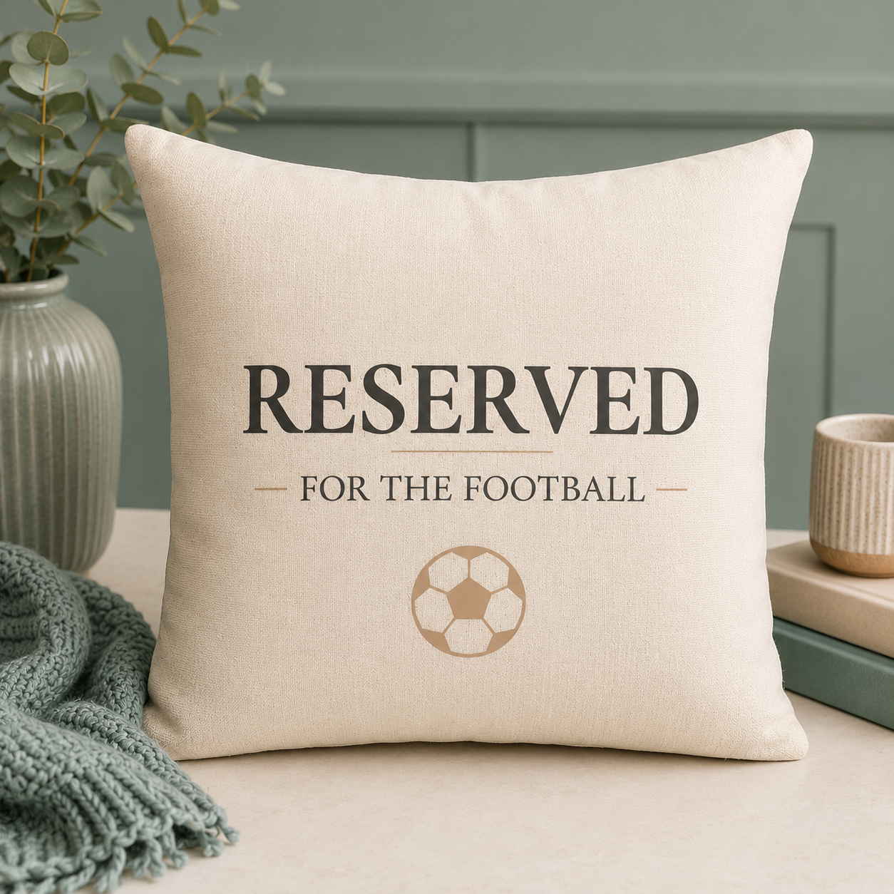 Reserved For The Football Cushion