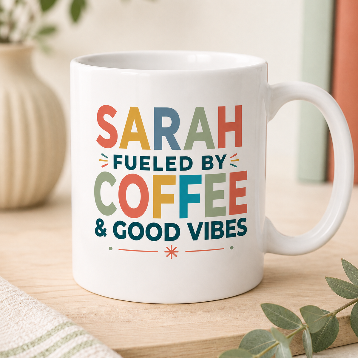Personalised Coffee & Good Vibes Mug