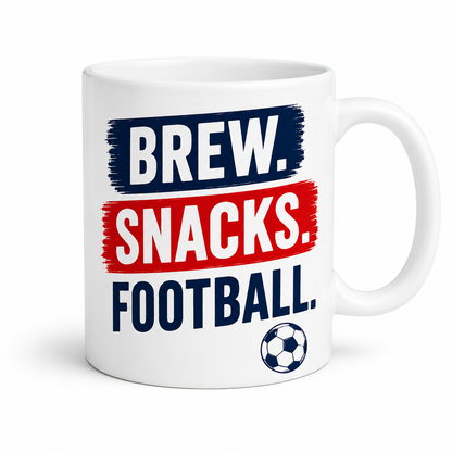 Brew Snacks Football Mug