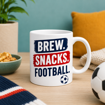 Brew Snacks Football Mug