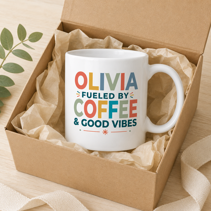 Personalised Coffee & Good Vibes Mug