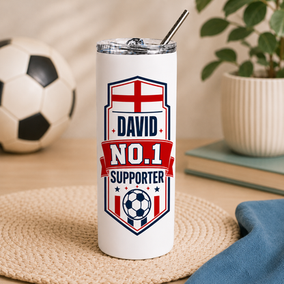 No.1 Supporter Personalised England Football Tumbler