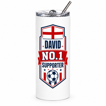 No.1 Supporter Personalised England Football Tumbler